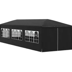 Partytält 3x9 m - UV- och vattenbeständigt med fönster | Färg: Antracit | Storlek: 3x9 m