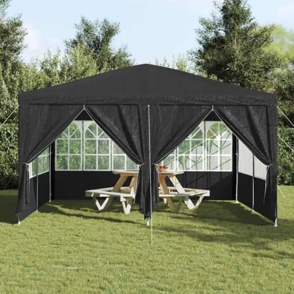 Best Partytält 4x4 m med 8 väggar - Rymligt och stiligt | Färg: Antracit | Material: PE Tält & Lusthus