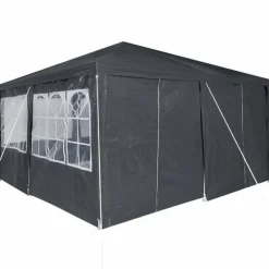 Best Partytält 4x4 m med 8 väggar - Rymligt och stiligt | Färg: Antracit | Material: PE Tält & Lusthus