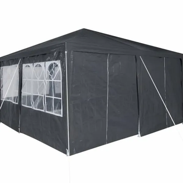 Best Partytält 4x4 m med 8 väggar - Rymligt och stiligt | Färg: Antracit | Material: PE Tält & Lusthus