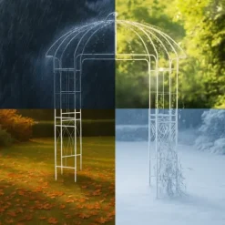 New Pavilion Rose Arch - Pergola - Väderbeständig metall - Landsbygdens elegant trädgårdsdekoration Valvbågar, Spaljéer, Bersåer & Pergolor