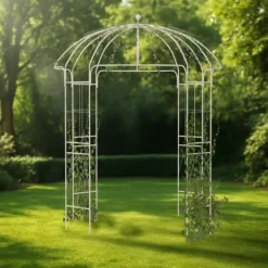 New Pavilion Rose Arch - Pergola - Väderbeständig metall - Landsbygdens elegant trädgårdsdekoration Valvbågar, Spaljéer, Bersåer & Pergolor
