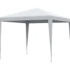 Paviljong 2,7×2,7 m vattenavvisande & vintertålig, vit