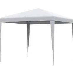 Paviljong 2,7×2,7 m vattenavvisande & vintertålig, vit