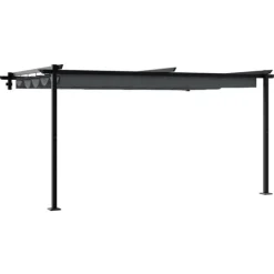 Discount Paviljong Antracit 400 x 300 x 200 cm Polyester Valvbågar, Spaljéer, Bersåer & Pergolor