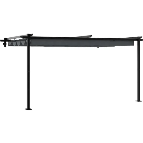 Discount Paviljong Antracit 400 x 300 x 200 cm Polyester Valvbågar, Spaljéer, Bersåer & Pergolor