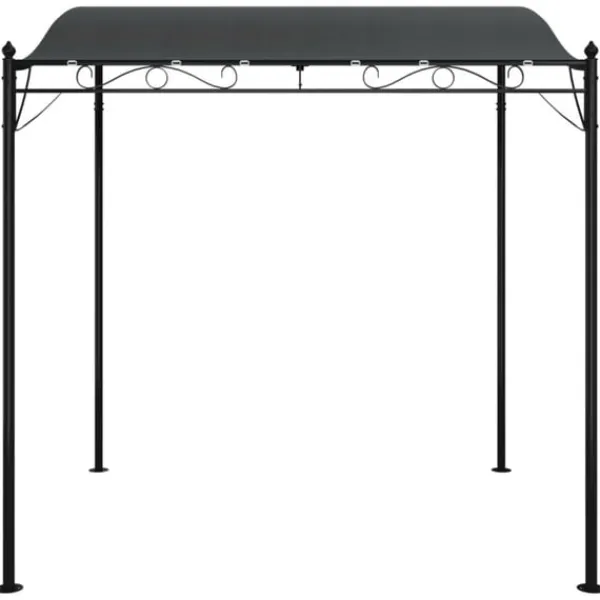 Clearance Paviljong antracit 2x2,3 m 180 g/m² tyg och stål Valvbågar, Spaljéer, Bersåer & Pergolor