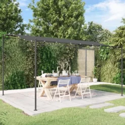 vidaXL Paviljong antracit 4x3 m 180 g/m² tyg och stål