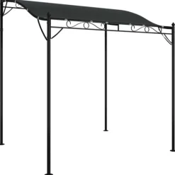 New Paviljong antracit 2x2,3 m 180 g/m² tyg och stål Valvbågar, Spaljéer, Bersåer & Pergolor