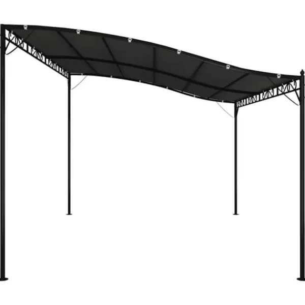 Outlet Paviljong antracit 4x3 m – Vattenbeständig Polyester med Stålram | Färg: Antracit | Storlek: 4x3 m Tält & Lusthus