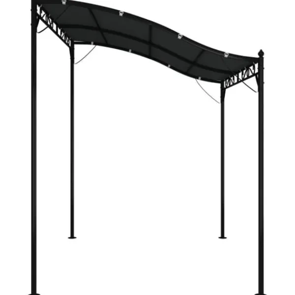 Paviljong för uteplats - Antracit 2x2,3 m | Material: 180 g/m² tyg & Stål