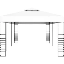 Paviljong för utomhusbruk 6x3 m - Solskydd och regnskydd | Färg: Vit | Storlek: 6x3 m