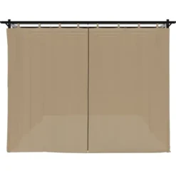 Paviljong med draperi - Robust uteplatslösning | Färg: Taupe | Storlek: 6x3 m
