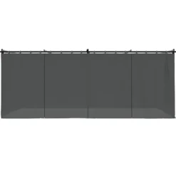 Online Paviljong med draperi i antracit - Utemöbler för avkoppling | Storlek: 6x3 m | Material: Stål Valvbågar, Spaljéer, Bersåer & Pergolor