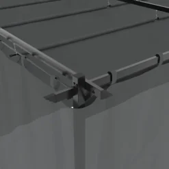 Online Paviljong med draperi i antracit - Utemöbler för avkoppling | Storlek: 6x3 m | Material: Stål Valvbågar, Spaljéer, Bersåer & Pergolor