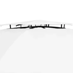 vidaXL Paviljong med draperier 360x312x265 cm vit 180 g/m²