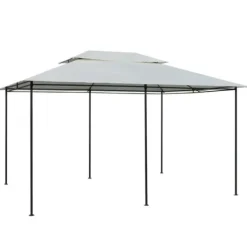 vidaXL Paviljong med draperier 4x3 m vit