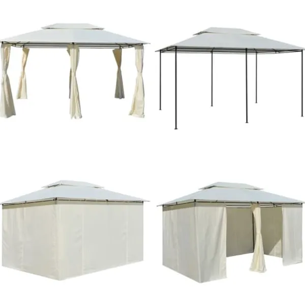 Sale Paviljong med draperier 4x3 m vit - Paviljong - Paviljonger - Home & Living Tält & Lusthus