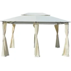 Sale Paviljong med draperier 4x3 m vit - Paviljong - Paviljonger - Home & Living Tält & Lusthus