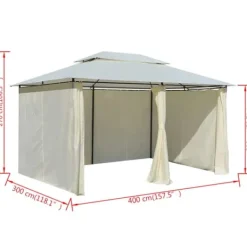 Sale Paviljong med draperier 4x3 m vit - Paviljong - Paviljonger - Home & Living Tält & Lusthus
