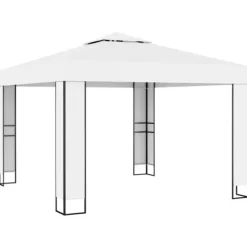 Paviljong med dubbeltak för utomhusaktiviteter | Färg: Vit | Storlek: 3x3 m Tält & Lusthus