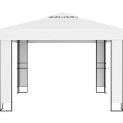 Paviljong med dubbeltak för utomhusaktiviteter | Färg: Vit | Storlek: 3x3 m Tält & Lusthus