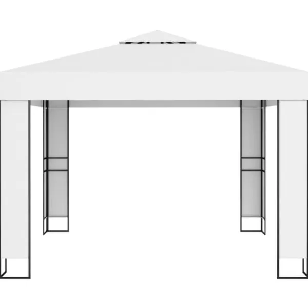 Paviljong med dubbeltak för utomhusaktiviteter | Färg: Vit | Storlek: 3x3 m Tält & Lusthus