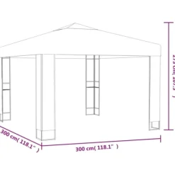 Paviljong med dubbeltak för utomhusaktiviteter | Färg: Vit | Storlek: 3x3 m Tält & Lusthus