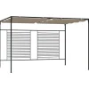 Clearance Paviljong med infällbart tak 3x4x2,3 m taupe 180 g/m² Valvbågar, Spaljéer, Bersåer & Pergolor