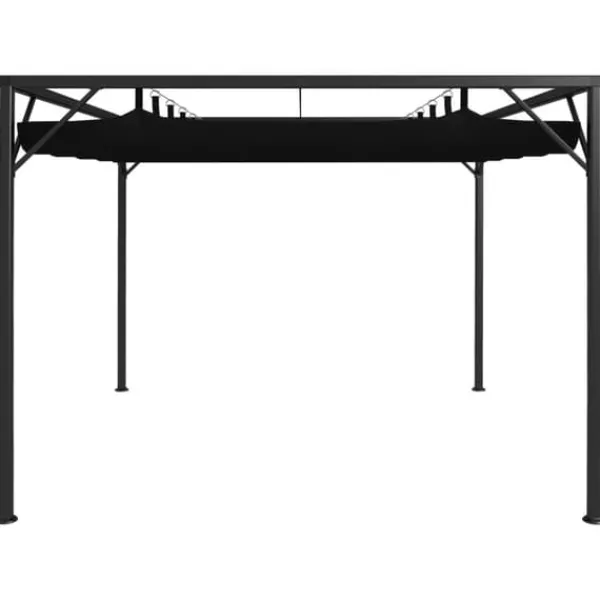 Discount Paviljong med infällbart tak 3x3 m - Vattentät och UV-skydd | Färg: Antracit | Storlek: 3x3 m Valvbågar, Spaljéer, Bersåer & Pergolor