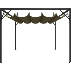 Paviljong med infällbart tak 3x3 m taupe 180 g/m² - Paviljong - Paviljonger - Home & Living