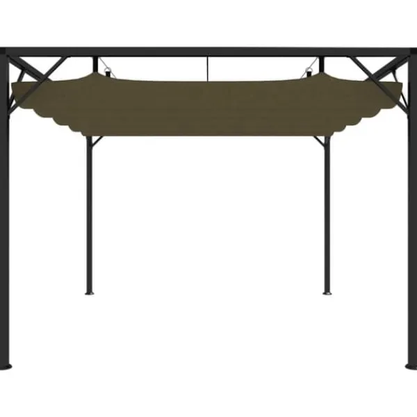 Paviljong med infällbart tak 3x3 m taupe 180 g/m² - Paviljong - Paviljonger - Home & Living