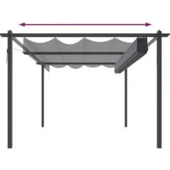 Paviljong med infällbart tak 4x3 m antracit - Paviljong - Paviljonger - Home & Living