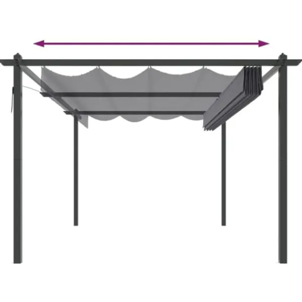 Paviljong med infällbart tak 4x3 m antracit - Paviljong - Paviljonger - Home & Living