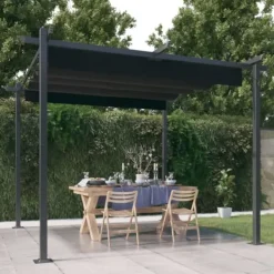 Hot Paviljong med infällbart tak 3x3 m antracit - Paviljong - Paviljonger - Home & Living Valvbågar, Spaljéer, Bersåer & Pergolor