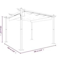 Hot Paviljong med infällbart tak 3x3 m antracit - Paviljong - Paviljonger - Home & Living Valvbågar, Spaljéer, Bersåer & Pergolor
