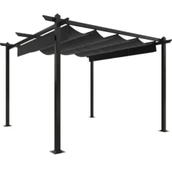 Hot Paviljong med infällbart tak 3x3 m antracit - Paviljong - Paviljonger - Home & Living Valvbågar, Spaljéer, Bersåer & Pergolor