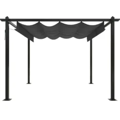 Hot Paviljong med infällbart tak 3x3 m antracit - Paviljong - Paviljonger - Home & Living Valvbågar, Spaljéer, Bersåer & Pergolor