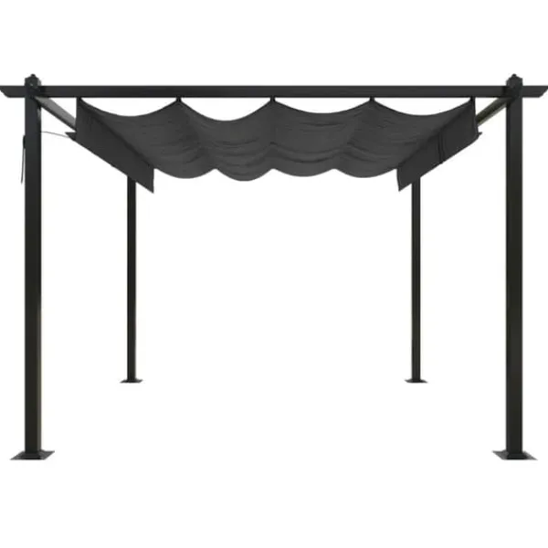 Hot Paviljong med infällbart tak 3x3 m antracit - Paviljong - Paviljonger - Home & Living Valvbågar, Spaljéer, Bersåer & Pergolor