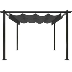 Hot Paviljong med infällbart tak 3x3 m antracit - Paviljong - Paviljonger - Home & Living Valvbågar, Spaljéer, Bersåer & Pergolor