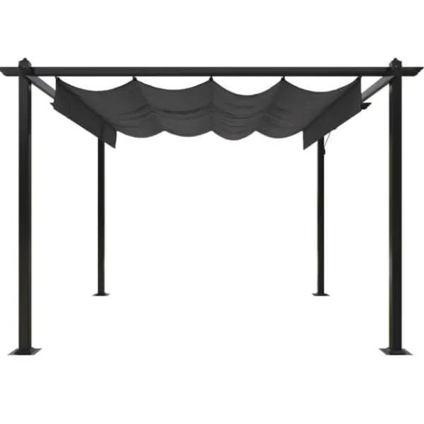 Hot Paviljong med infällbart tak 3x3 m antracit - Paviljong - Paviljonger - Home & Living Valvbågar, Spaljéer, Bersåer & Pergolor