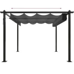 Hot Paviljong med infällbart tak 3x3 m antracit - Paviljong - Paviljonger - Home & Living Valvbågar, Spaljéer, Bersåer & Pergolor