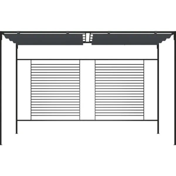 vidaXL Paviljong med infällbart tak 4x3x2,3 m gräddvit 180 g/m²