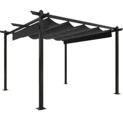 vidaXL Paviljong med infällbart tak 3x3 m antracit