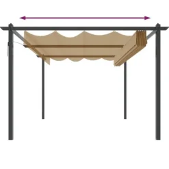 Sale Paviljong med infällbart tak 4x3 m - Skydd och skugga för uteplatsen | Färg: Taupe | Storlek: 4x3 m Valvbågar, Spaljéer, Bersåer & Pergolor