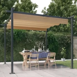 Paviljong med infällbart tak 3x3 m taupe - Paviljong - Paviljonger - Home & Living