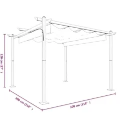 Paviljong med infällbart tak 3x3 m taupe - Paviljong - Paviljonger - Home & Living
