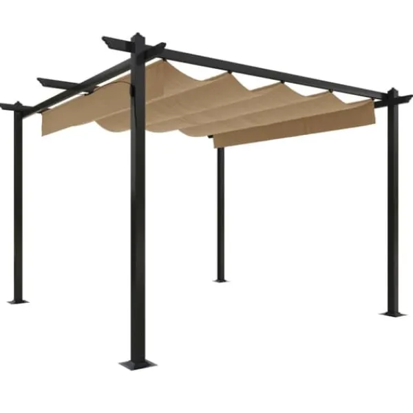 Paviljong med infällbart tak 3x3 m taupe - Paviljong - Paviljonger - Home & Living