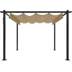 Paviljong med infällbart tak 3x3 m taupe - Paviljong - Paviljonger - Home & Living