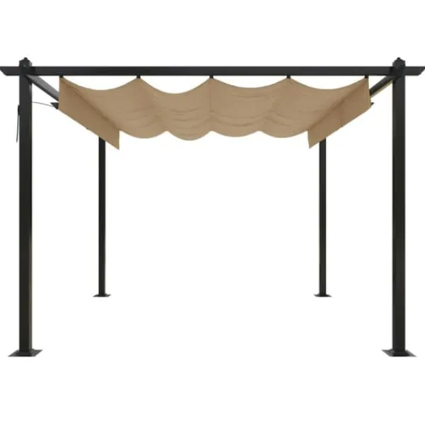 Paviljong med infällbart tak 3x3 m taupe - Paviljong - Paviljonger - Home & Living